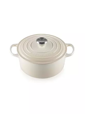 LE CREUSET | Bräter rund "Signature" 24cm/4,2l (Schwarz) | creme